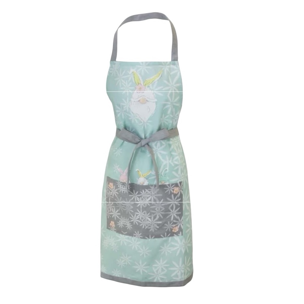 Boston International Easter Bunny Gnomes Spring Cotton Kitchen Apron New NWT